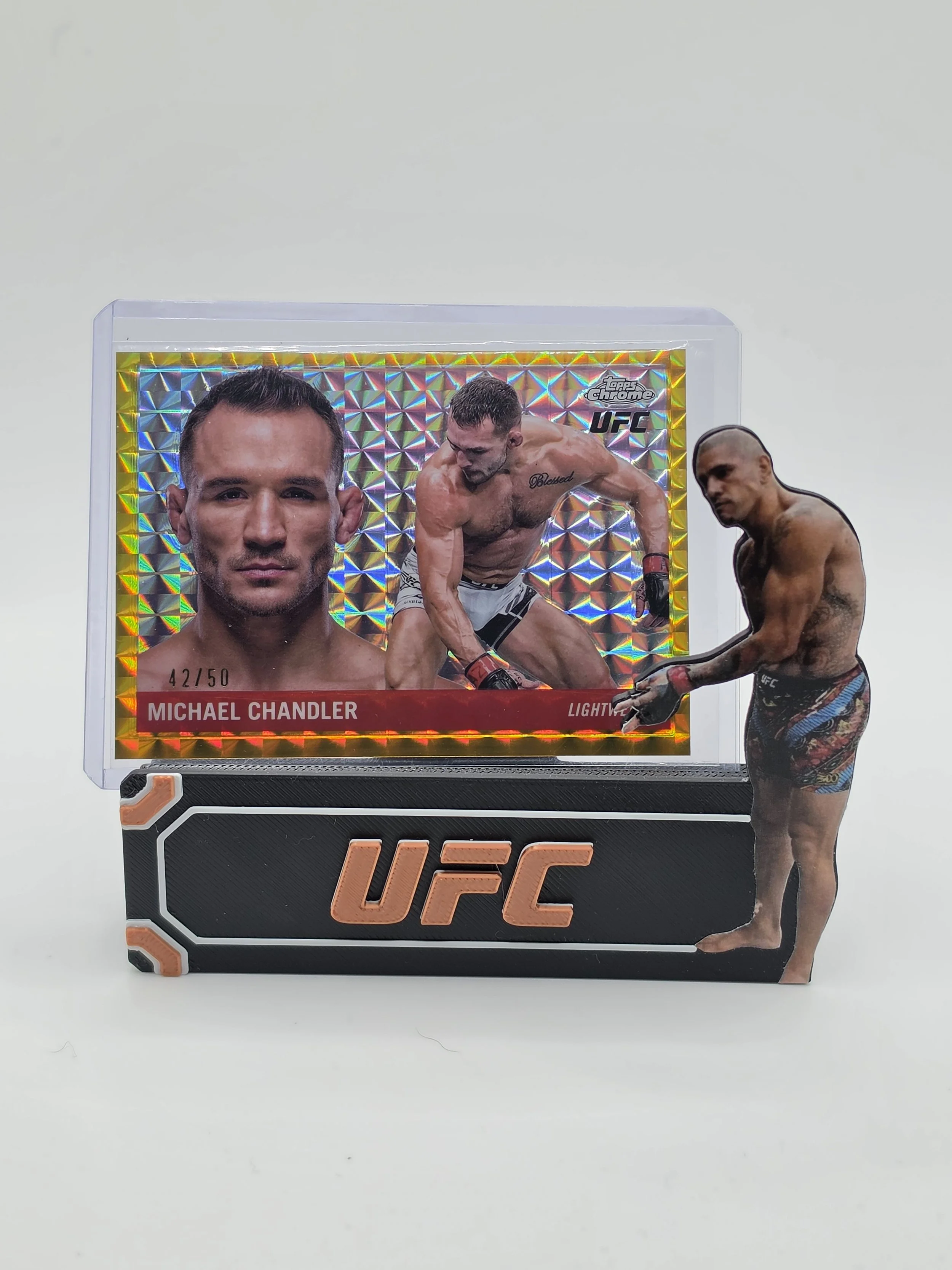 Michael Chandler 2025 UFC Topps Chrome 55T Gold Geometric 42/50