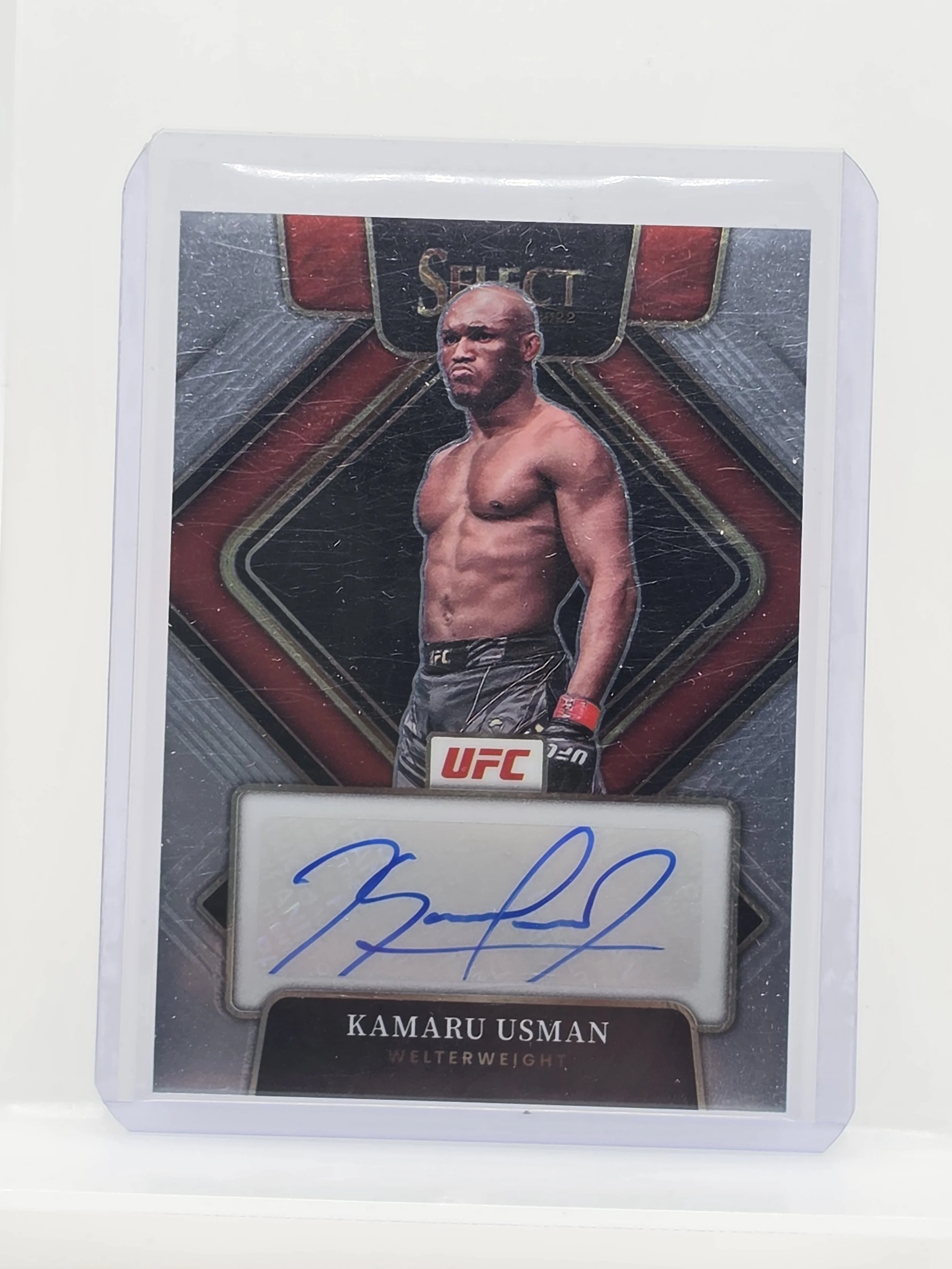 Kamaru Usman 2022 Panini Select Signatures Auto