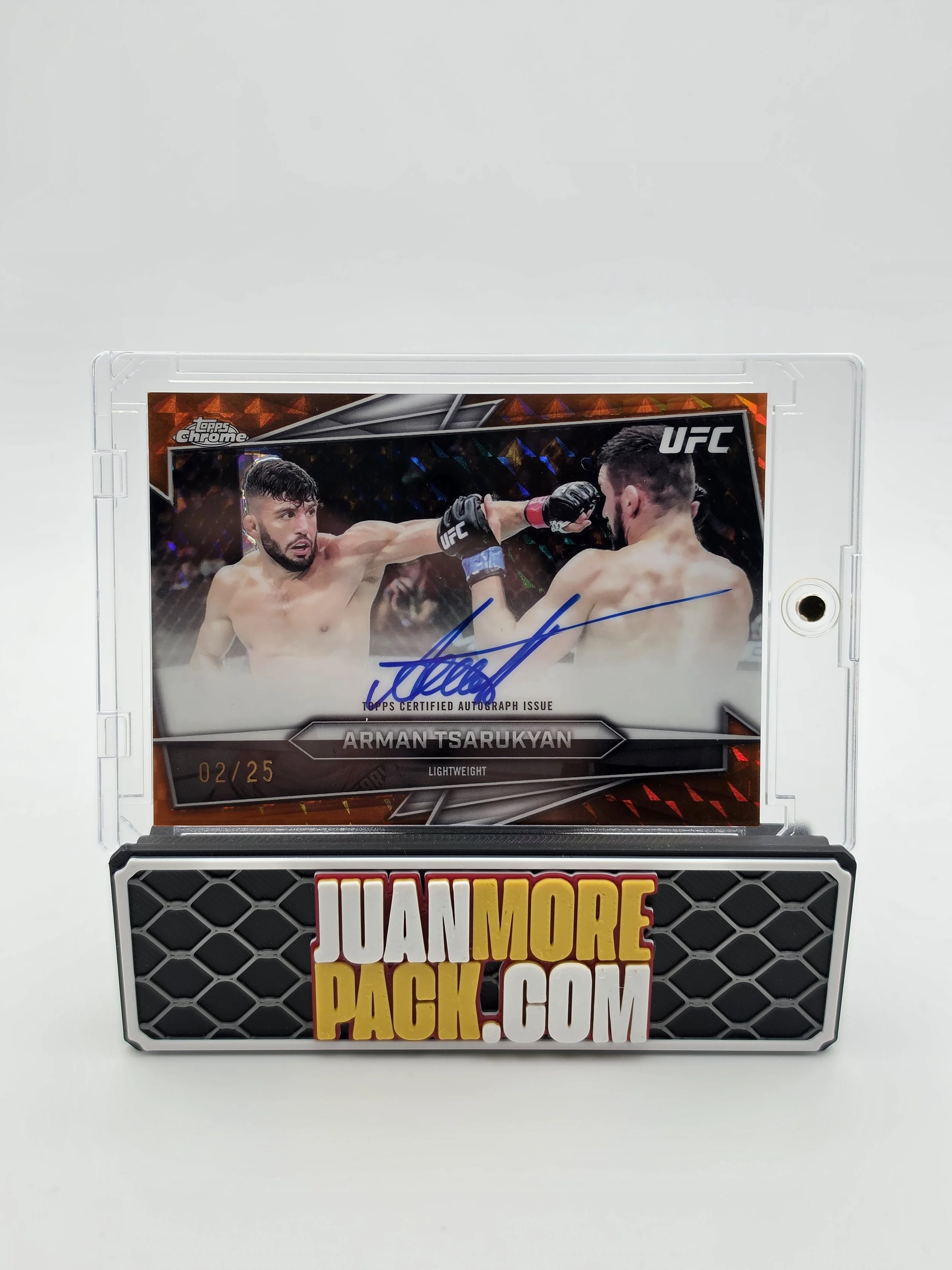 Arman Tsarukyan 2026 Topps Chrome Orange Geometric Auto 02/25