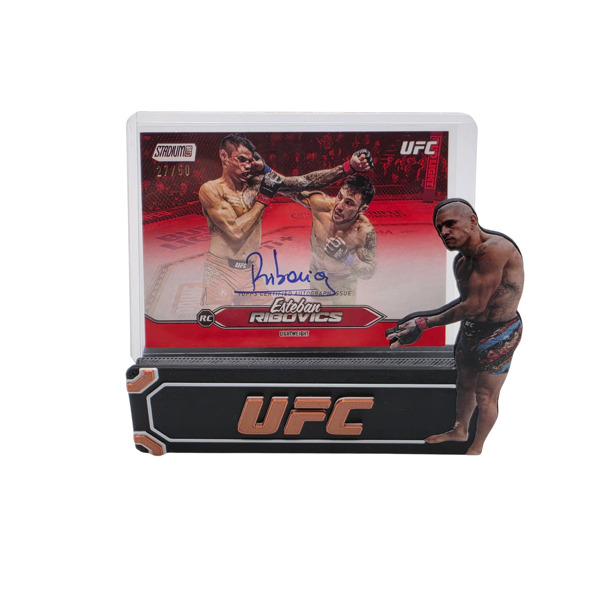 Esteban Ribovics 2025 UFC Topps Stadium Auto Red 27/50