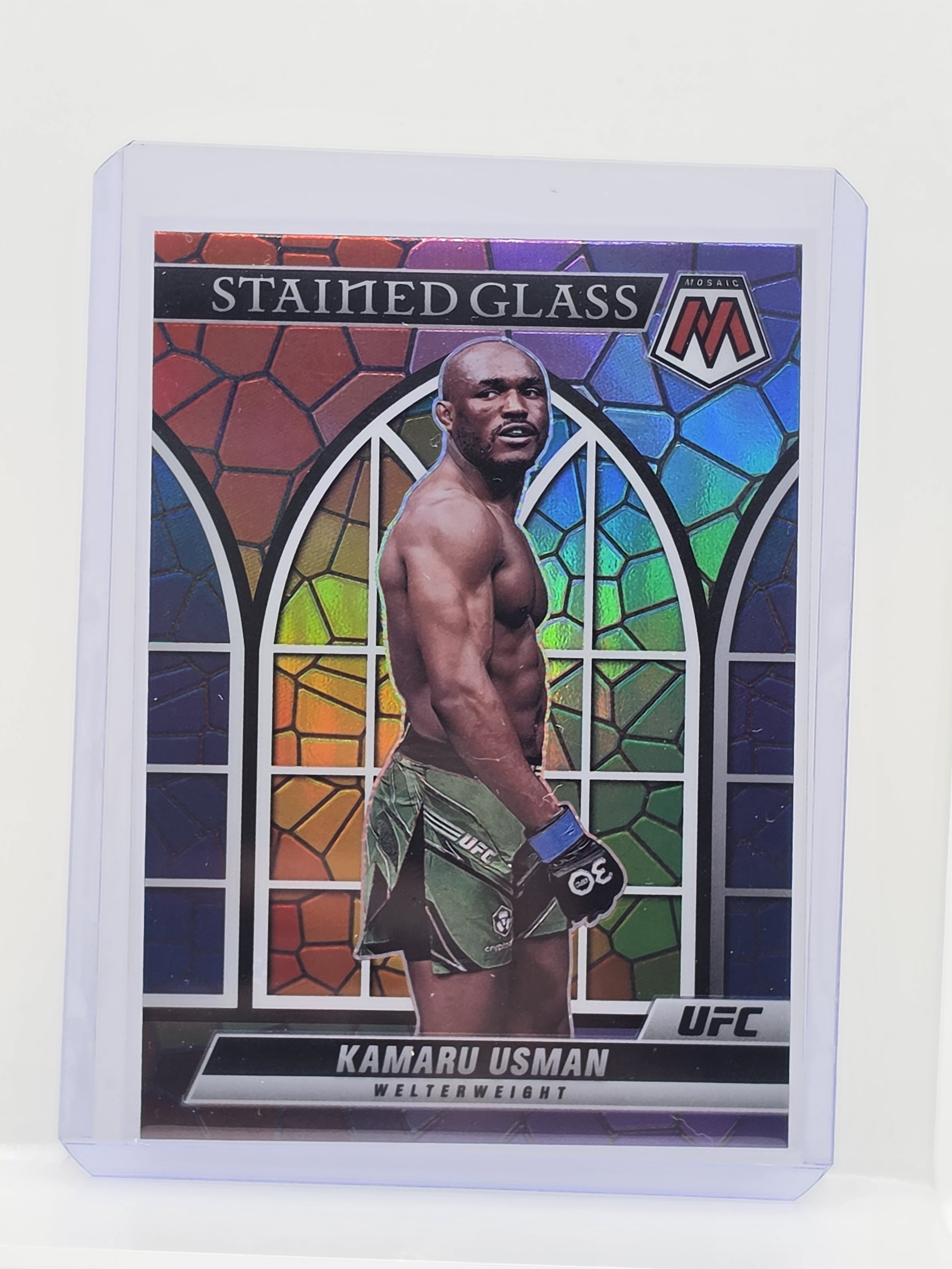 Kamaru Usman 2023 Panini Chronicles Mosaic Stained Glass