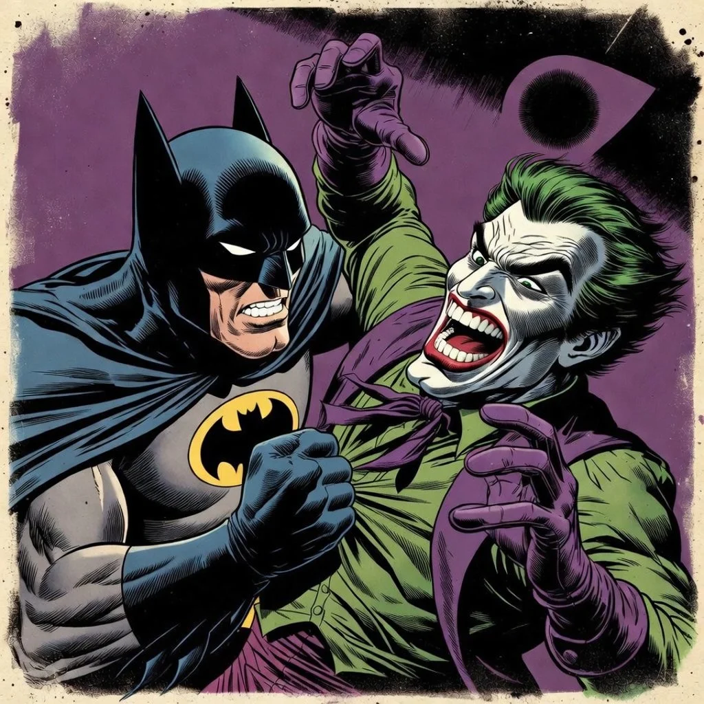 Batman and The Joker Drink Coasters - Fighting