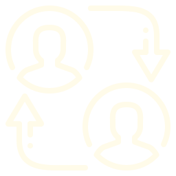 Icon depicting user profile with arrows indicating data transfer or update