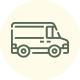 Icon of a delivery truck on a beige background