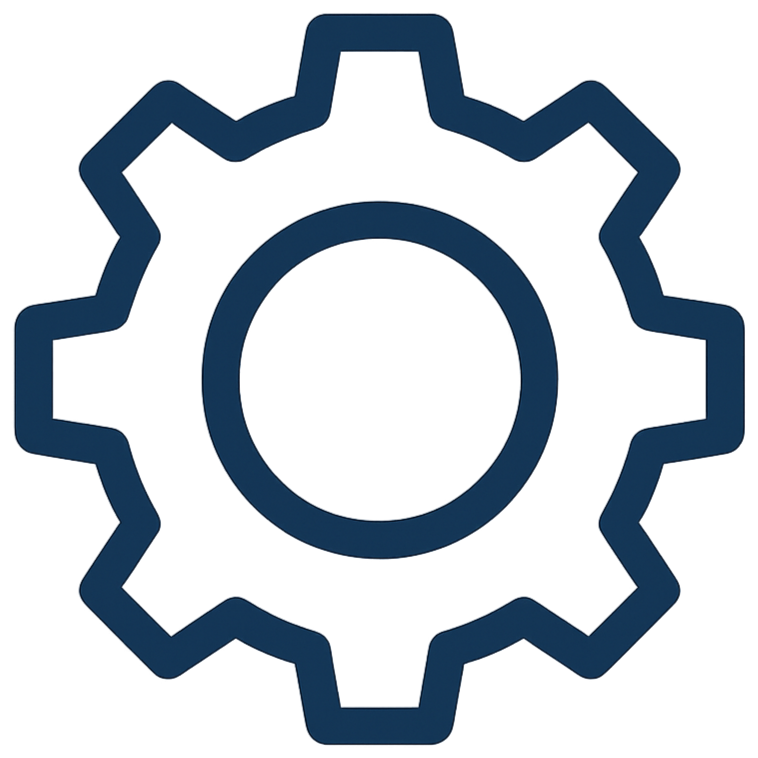 Icon of a gear or cogwheel