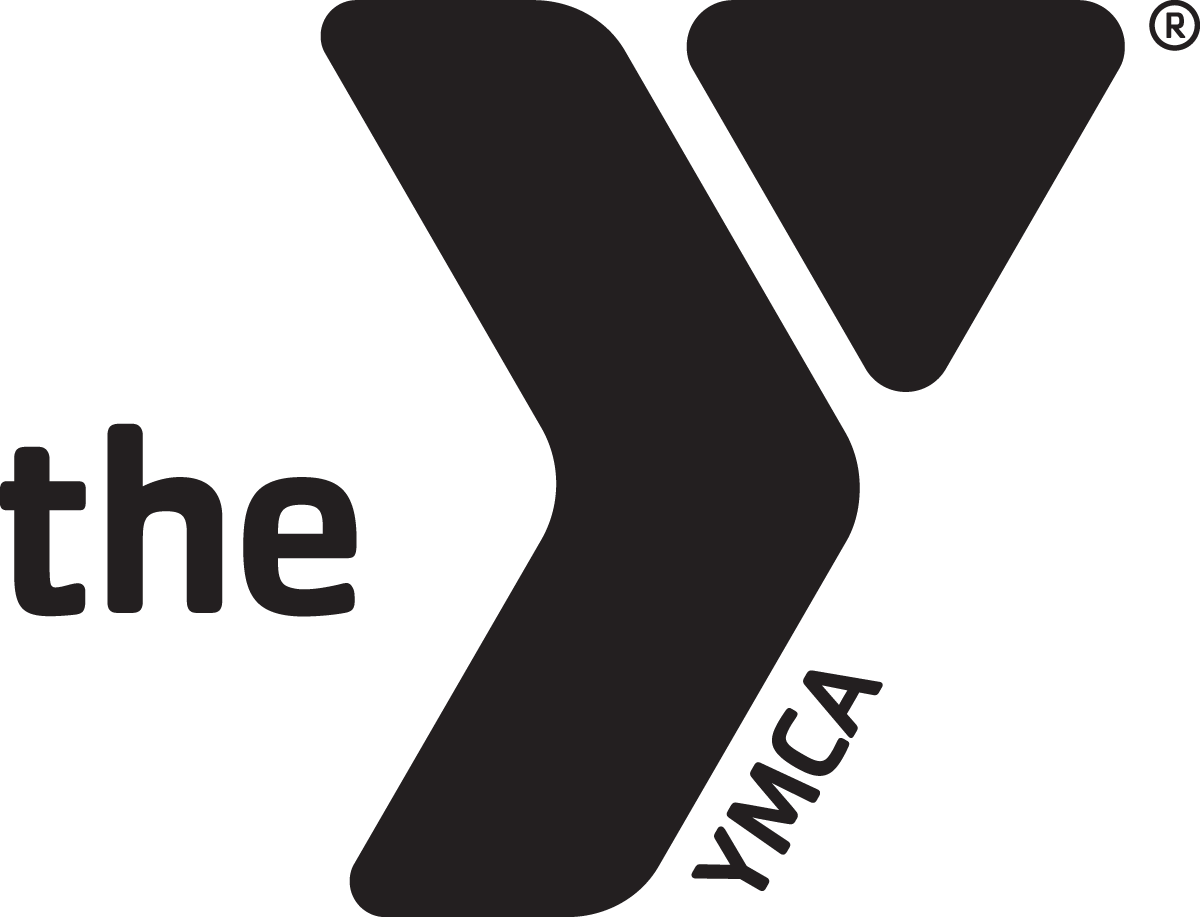 Logo of the YMCA in black and gray