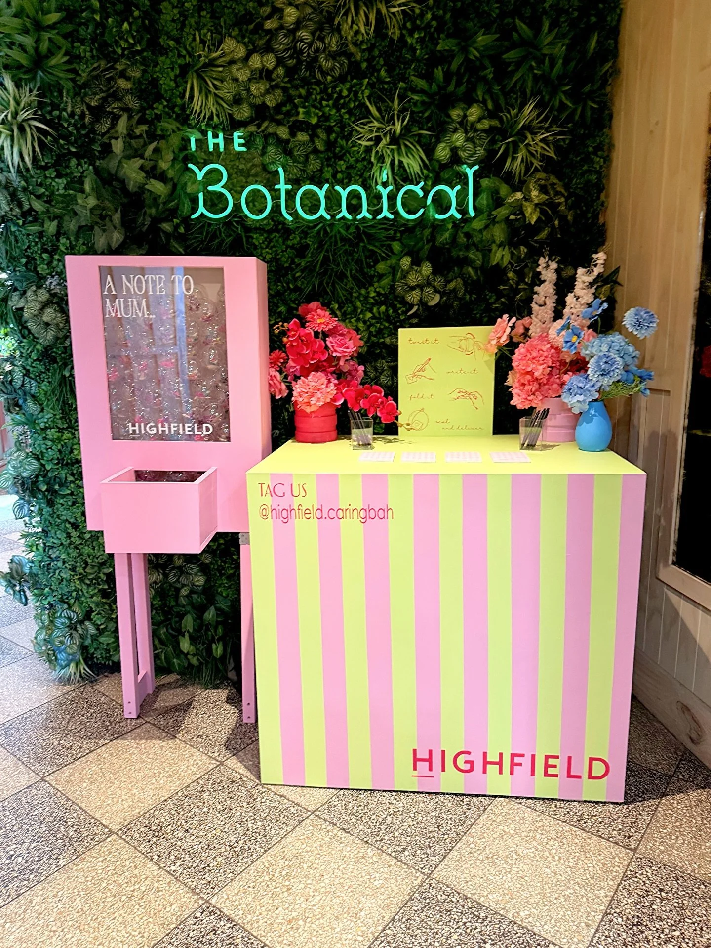 A Note to Mum 💌

Our Mother&rsquo;s Day activation install for Highfield ✨
designed, built and painted completely from scratch by yours truely. 
So much hard work but way more fun!
From the oversized bauble dispenser filled with hand filled keepsake