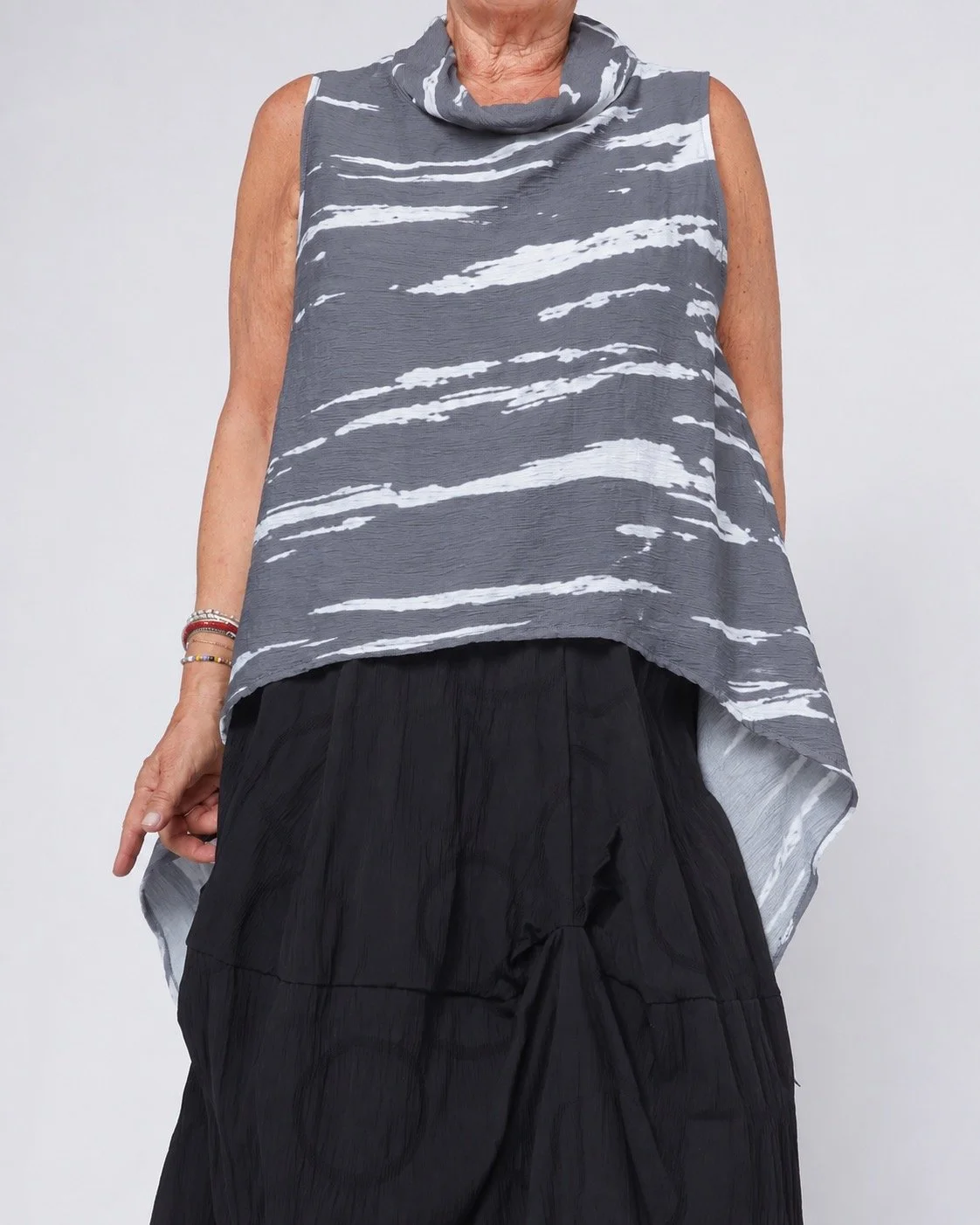 Abstract Print Sleeveless Top