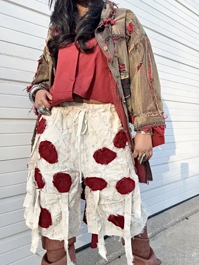 Deconstructed Rose Bermuda Shorts