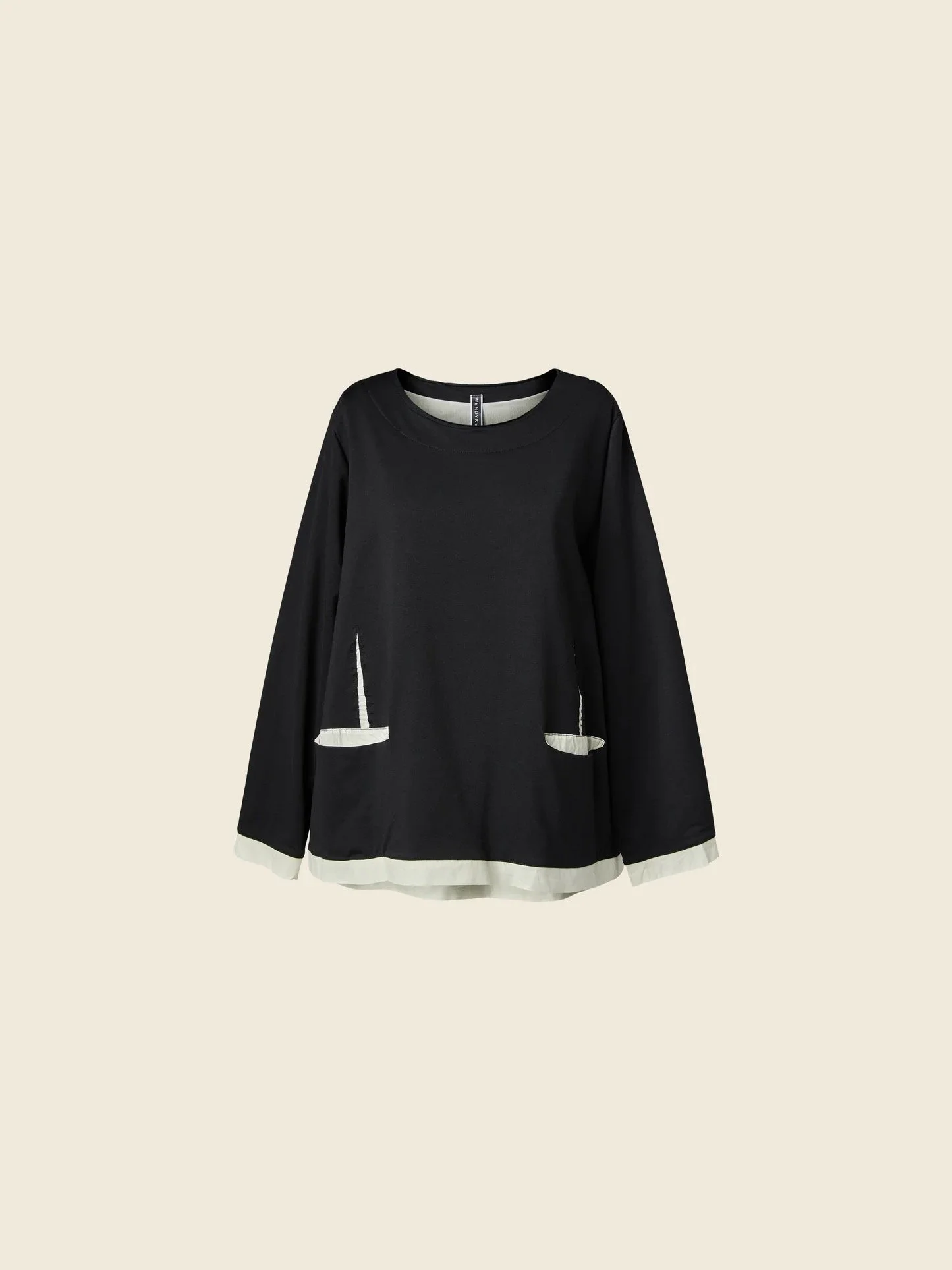 Ecru-Black Double Blouse