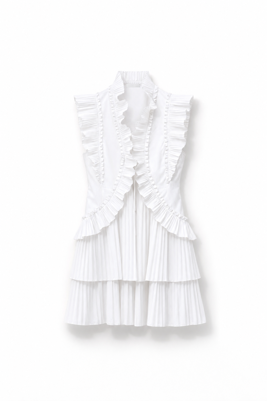 Pleated Dress - White