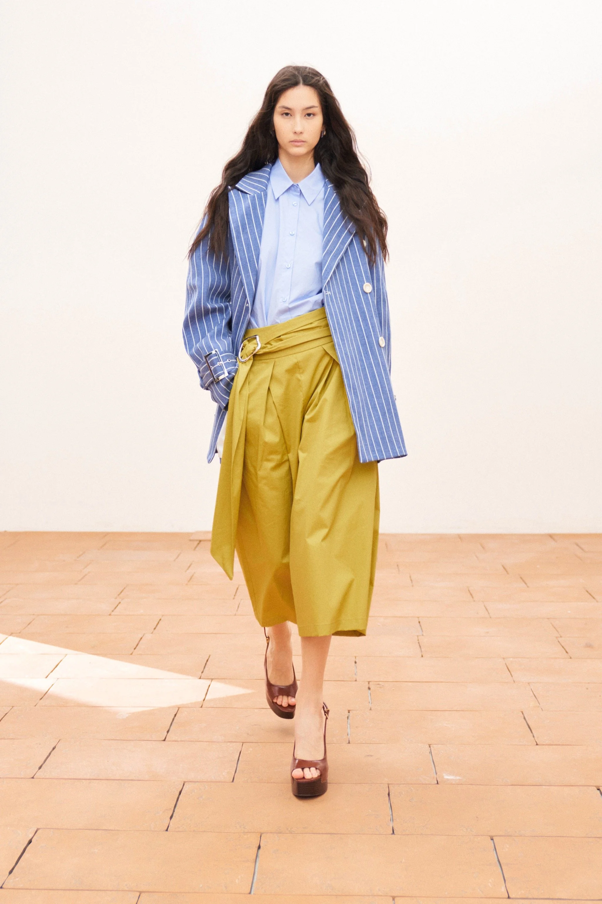 Midi Skirt-Shorts - Mustard Green