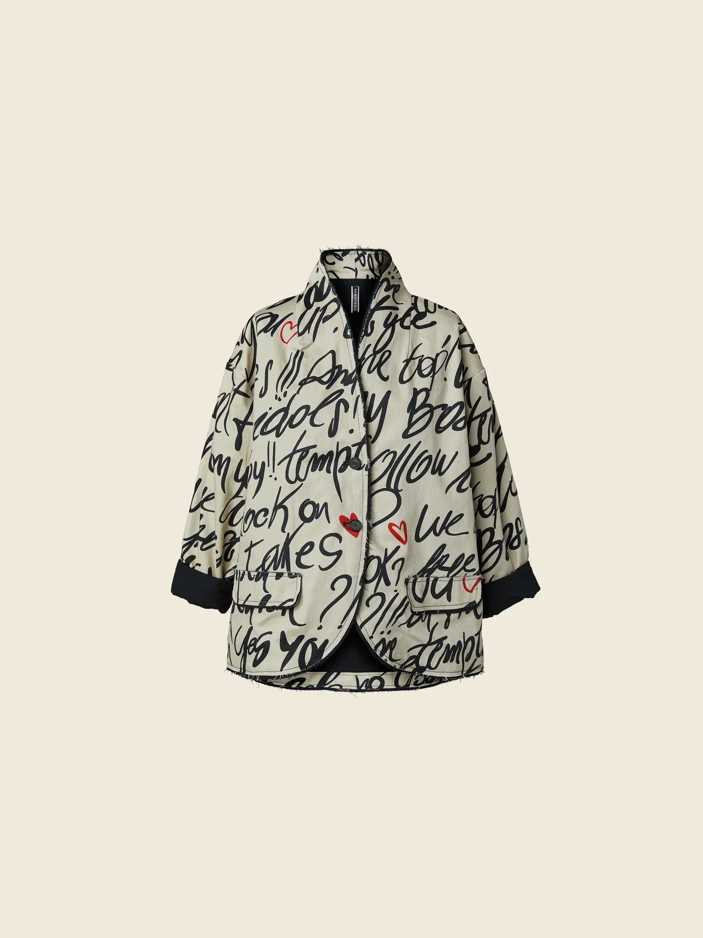 Graphic Print Cropped Jacket