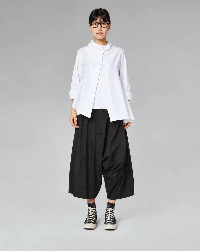 Circles Pattern Low Crotch Trousers