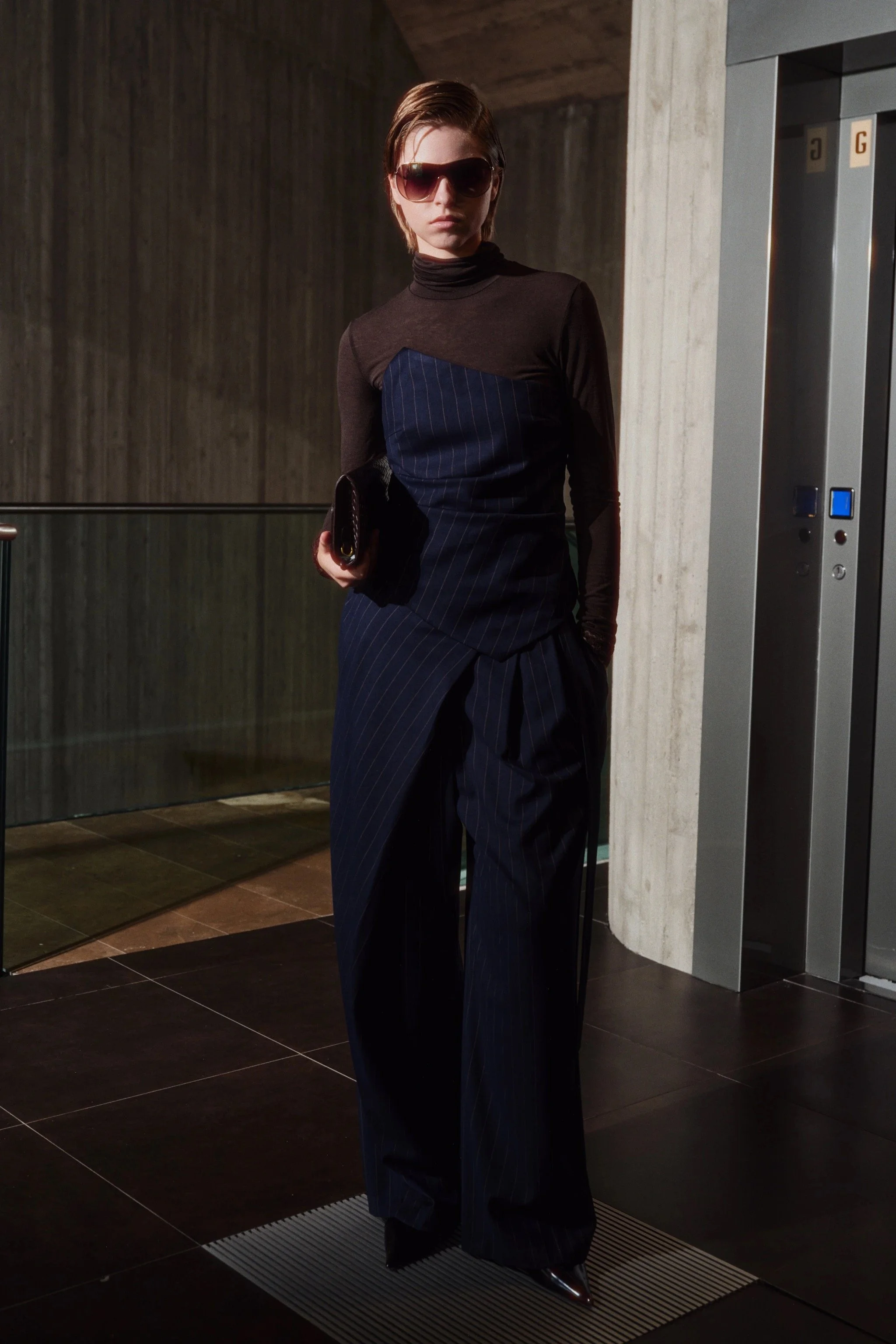 Pinstripe Wrap Pants