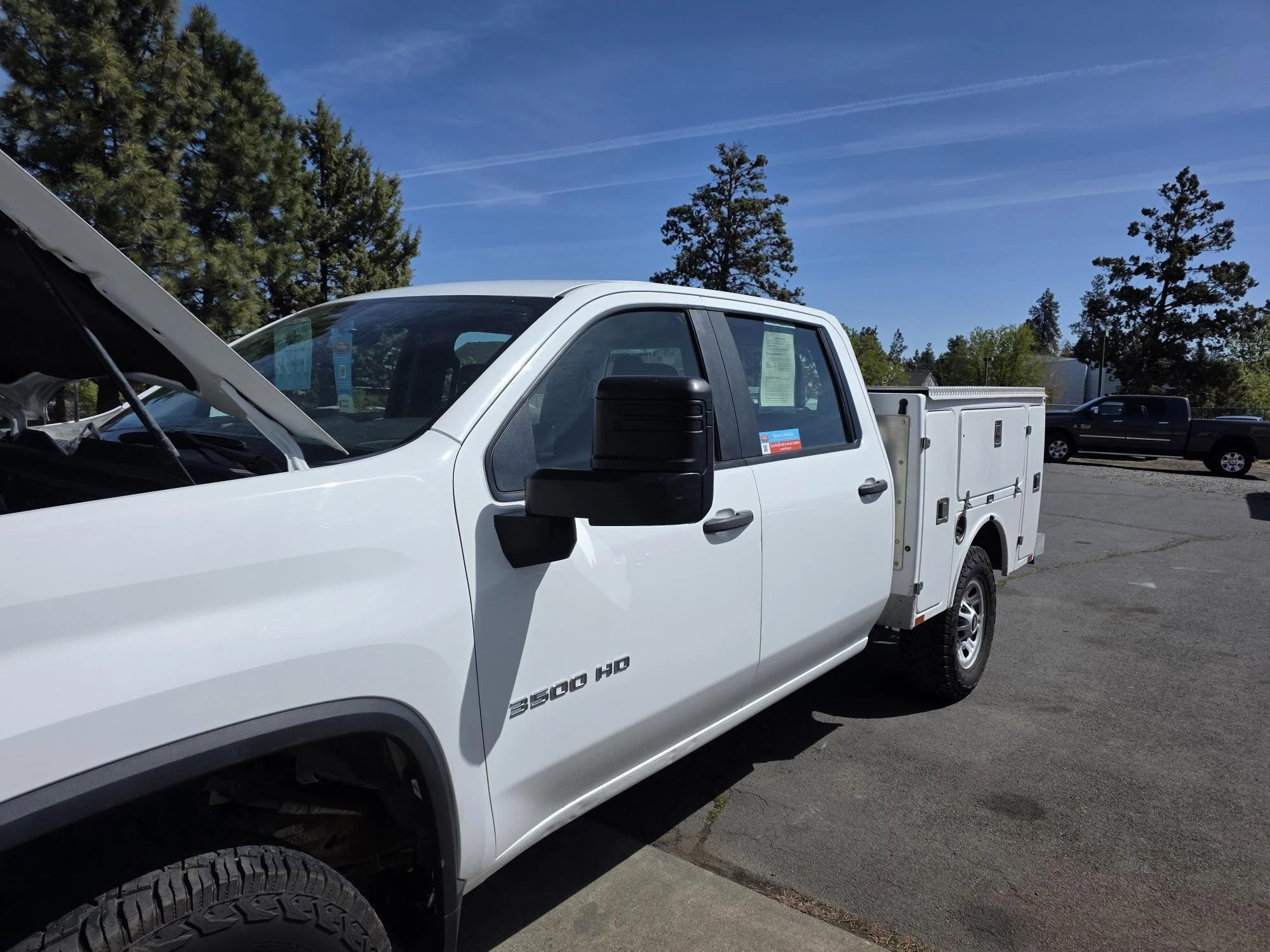 Pre-purchase inspection of a Chevrolet Silverado 3500HD 6.6L gas truck in Bend, Oregon; clinical audit of chassis, drivetrain, and fluid integrity for a prospective buyer at Chuck's Auto Shop Inc.