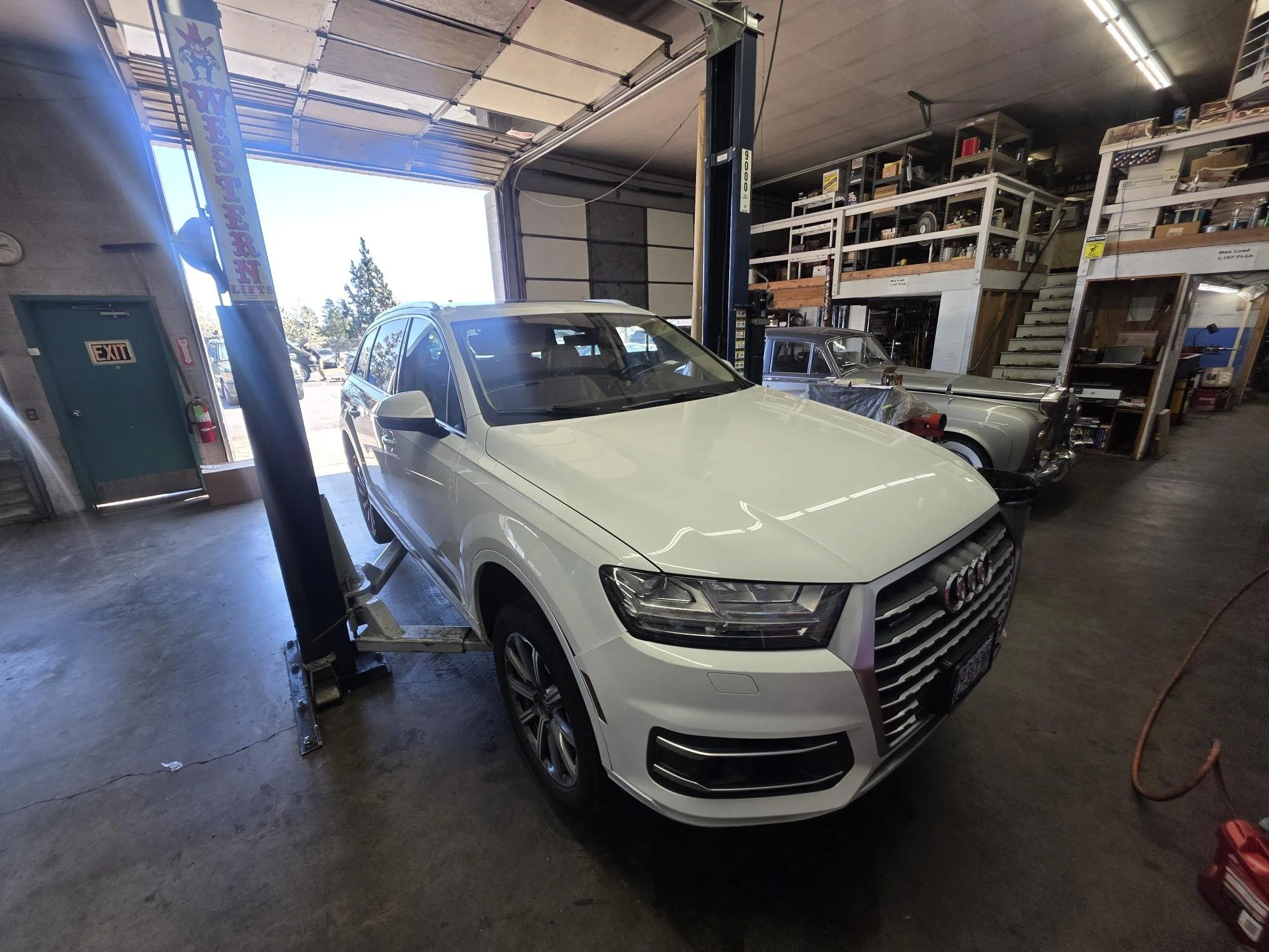 2018 Audi Q7 getting a brake job and oil change at Chucks Auto Shop Inc. in Bend Oregon