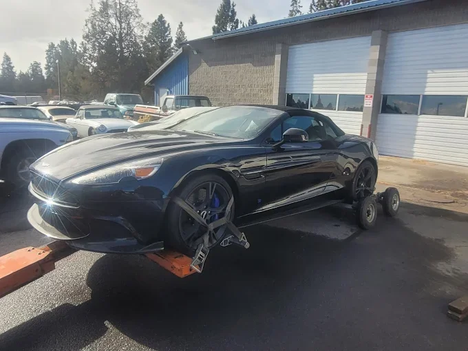 Aston Martin undergoing electrical diagnostics at Chucks Auto Shop Inc. in Bend Oregon