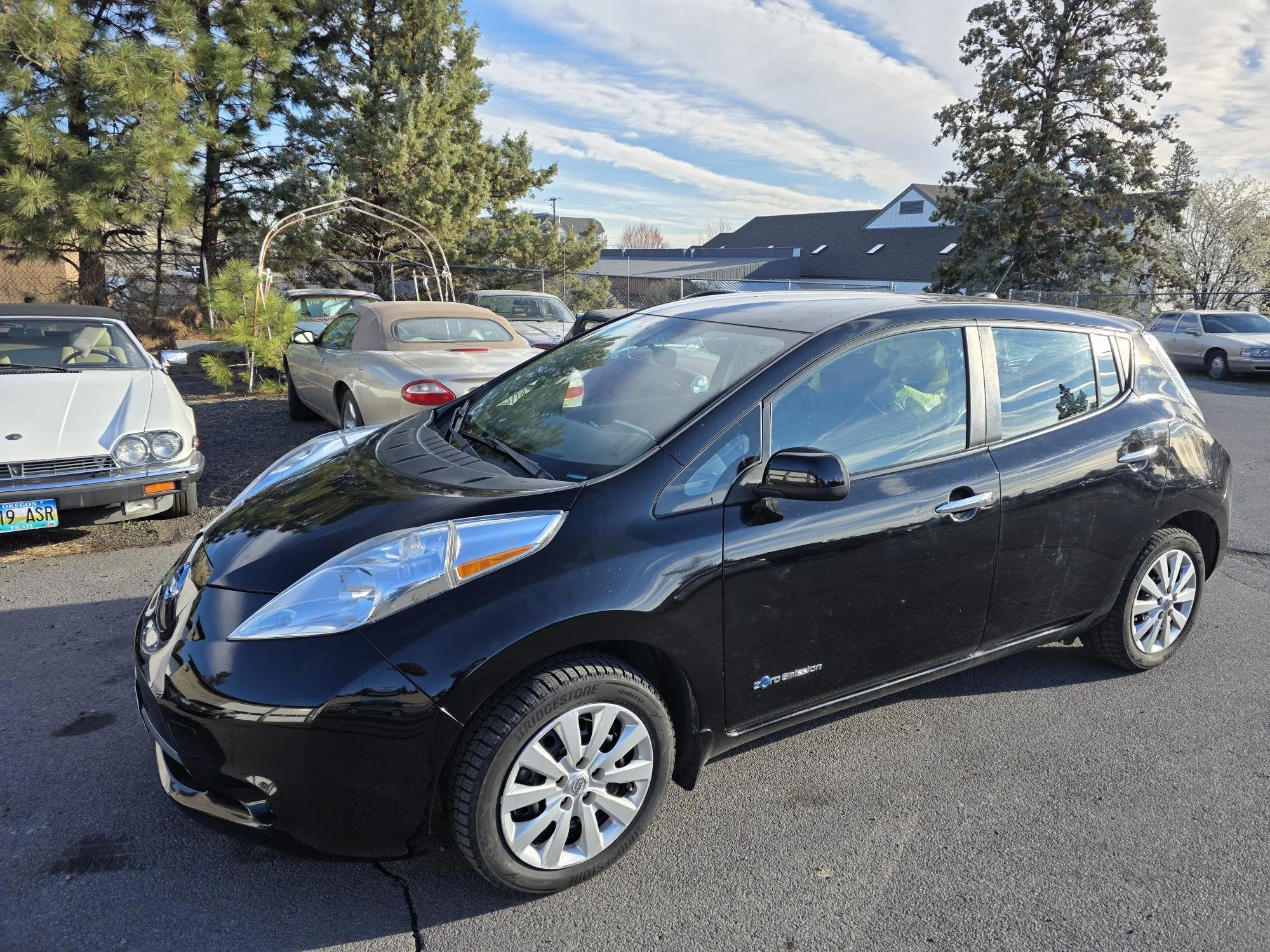Nissan Leaf getting a High Voltage Audit and Transmission Service at Chucks Auto Shop Inc. in Bend Oregon