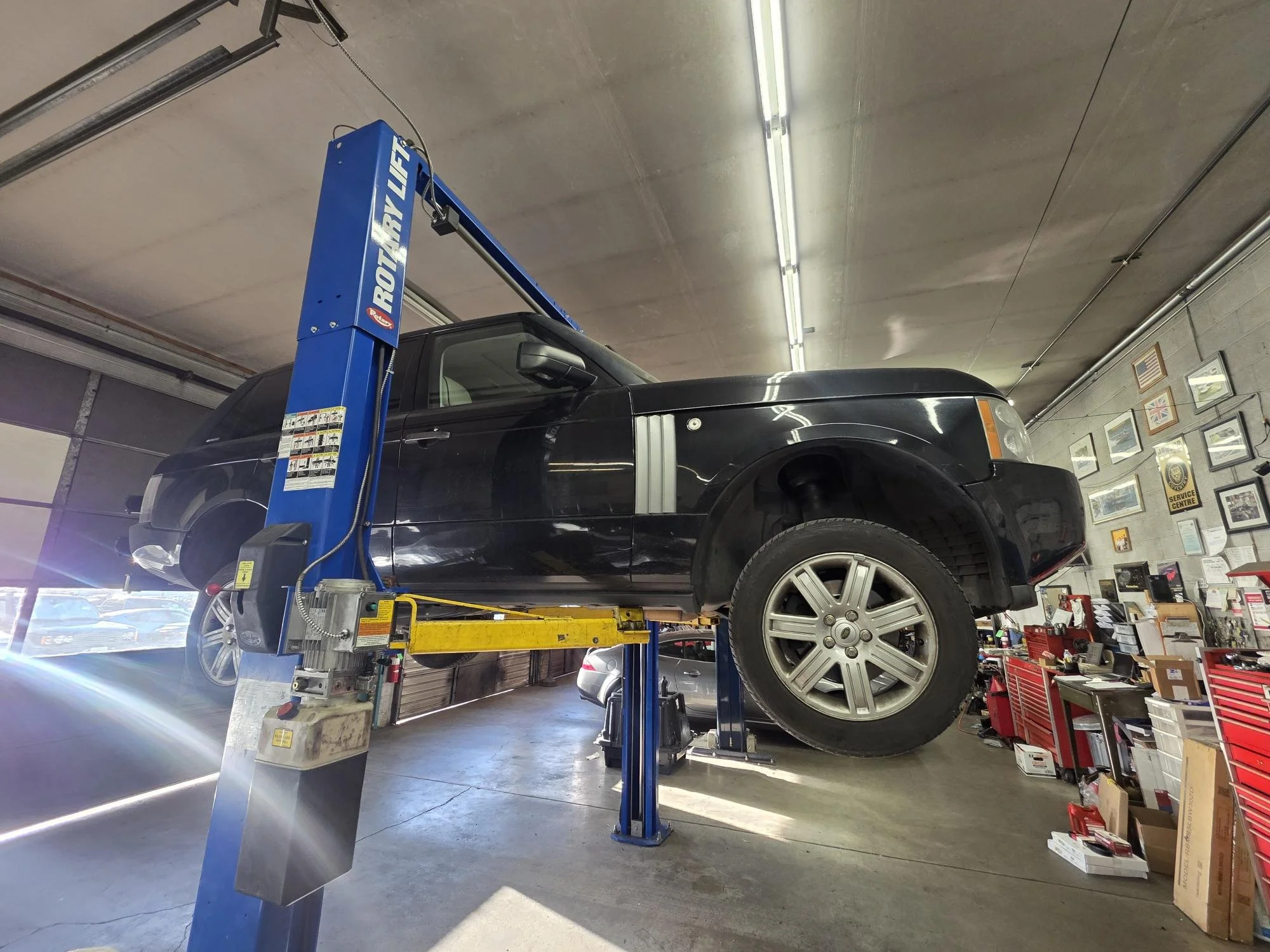 Landrover getting full buyers inspection at Chucks Auto Shop Inc. in Bend Oregon