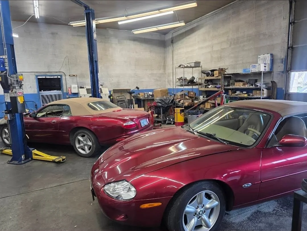 Two Jaguar XK8's, one getting a replacement Engine and the other getting its ZF 6HP28 Transmission remanufactured at Chucks Auto Shop Inc. in Bend Oregon