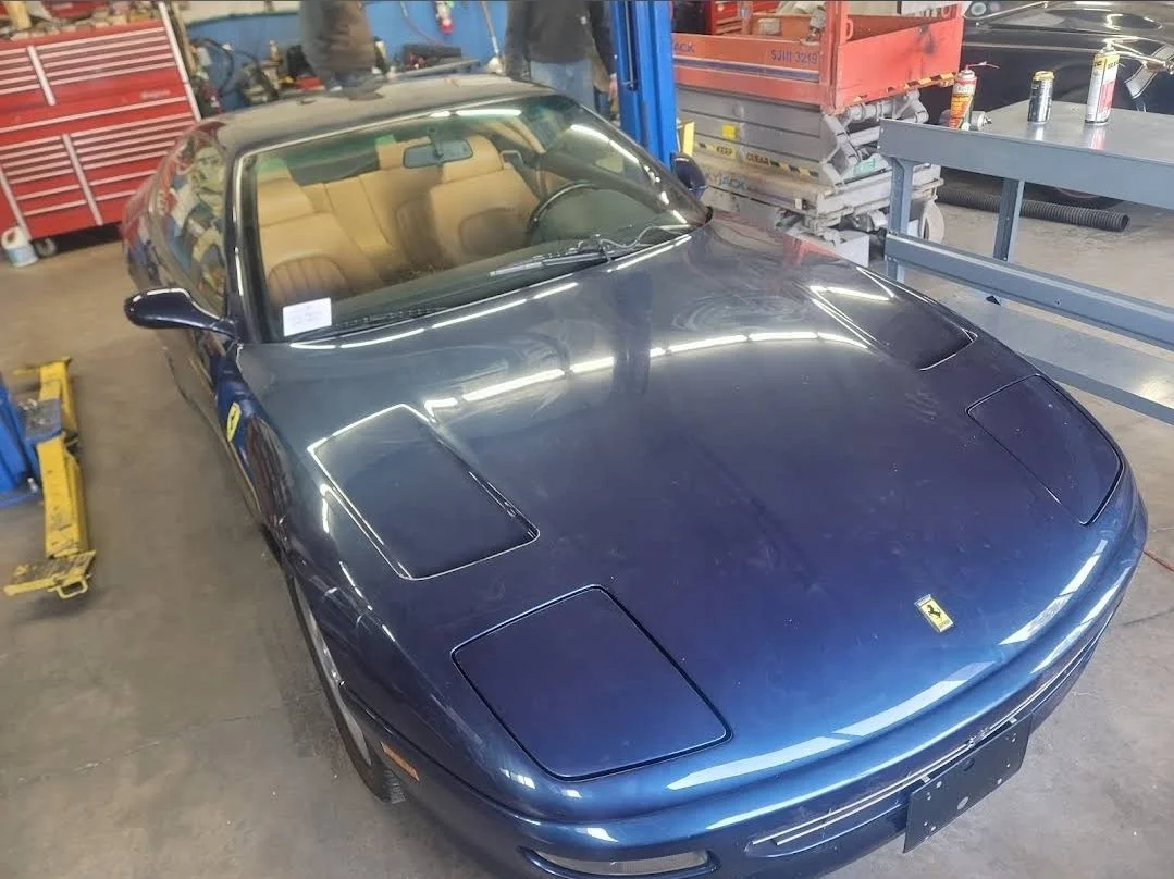 Ferrari 456 GT getting A/C Leak Detection at Chucks Auto Shop Inc. in Bend Oregon