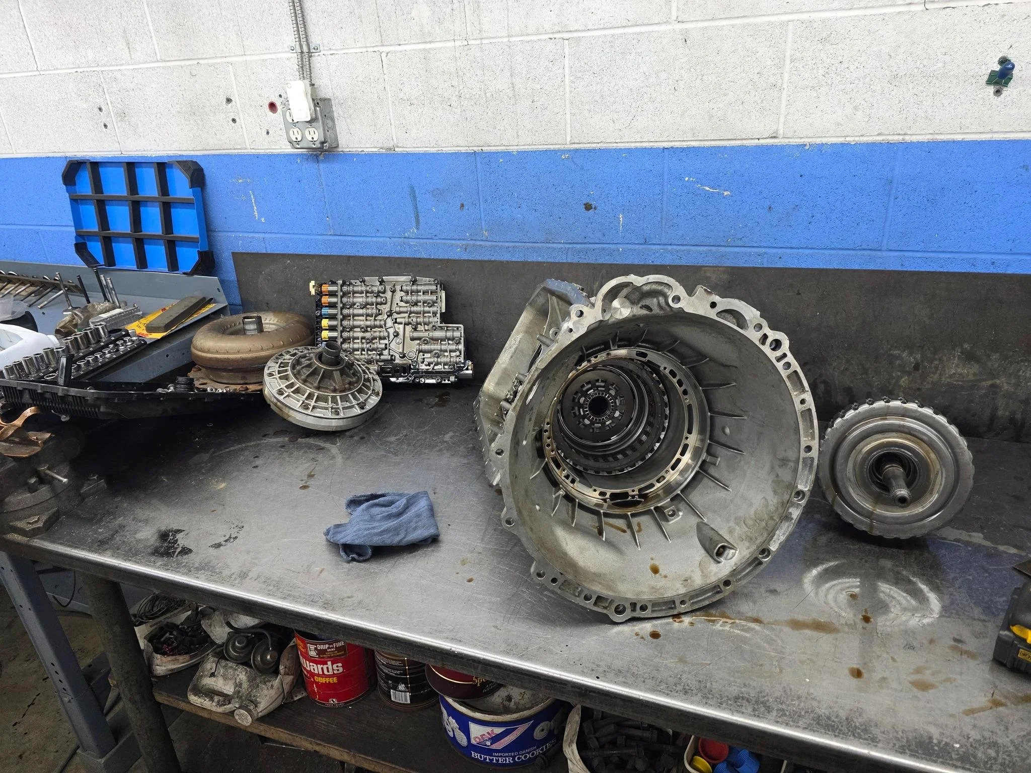 A failed ZF8HP28 Getting torn down due to internal failure caused by the myth of lifetime fluid, Transmission Service Is a Must at 60-80 thousand miles