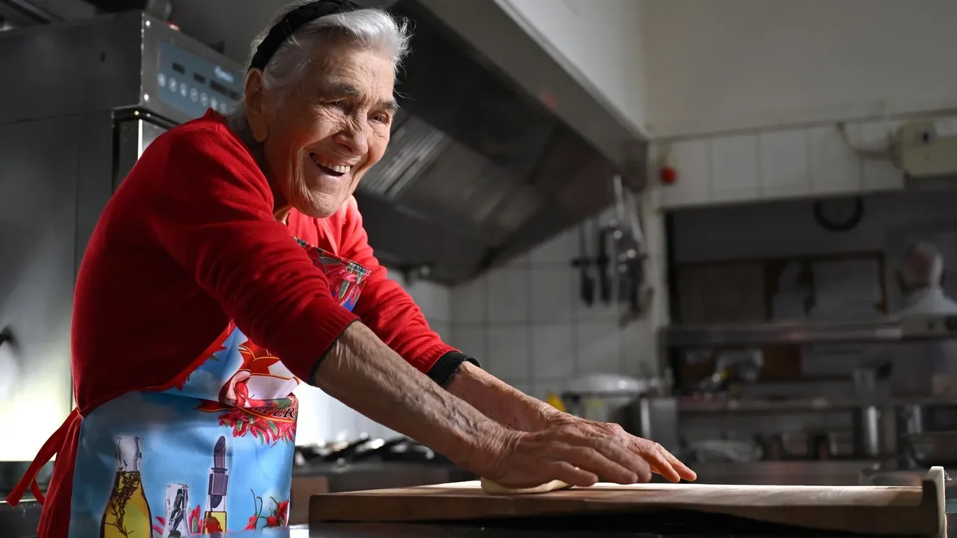 Chef Nonna Angela preparing traditional Italian pasta by hand