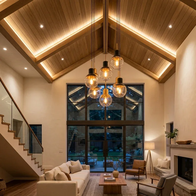 15 High Ceiling Living Room Lighting Ideas You'll Love