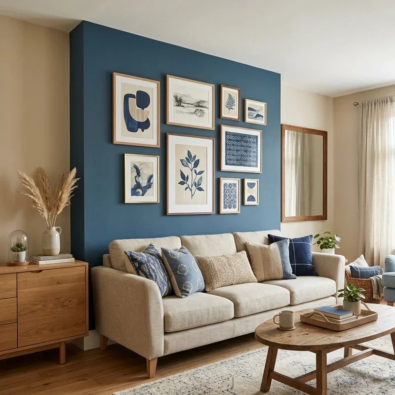 Beige and Blue Living Room Ideas
