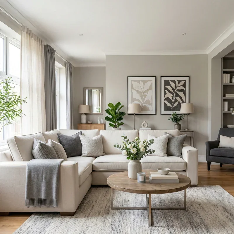 Classy Cream and Grey Living Room Ideas