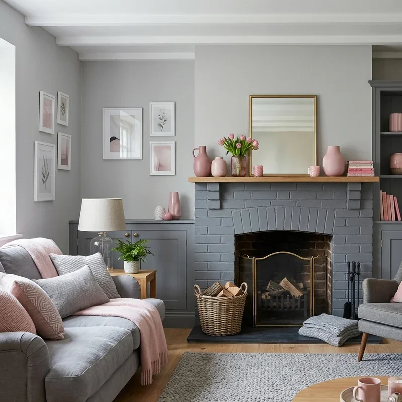 Pink and Grey Living Room Ideas