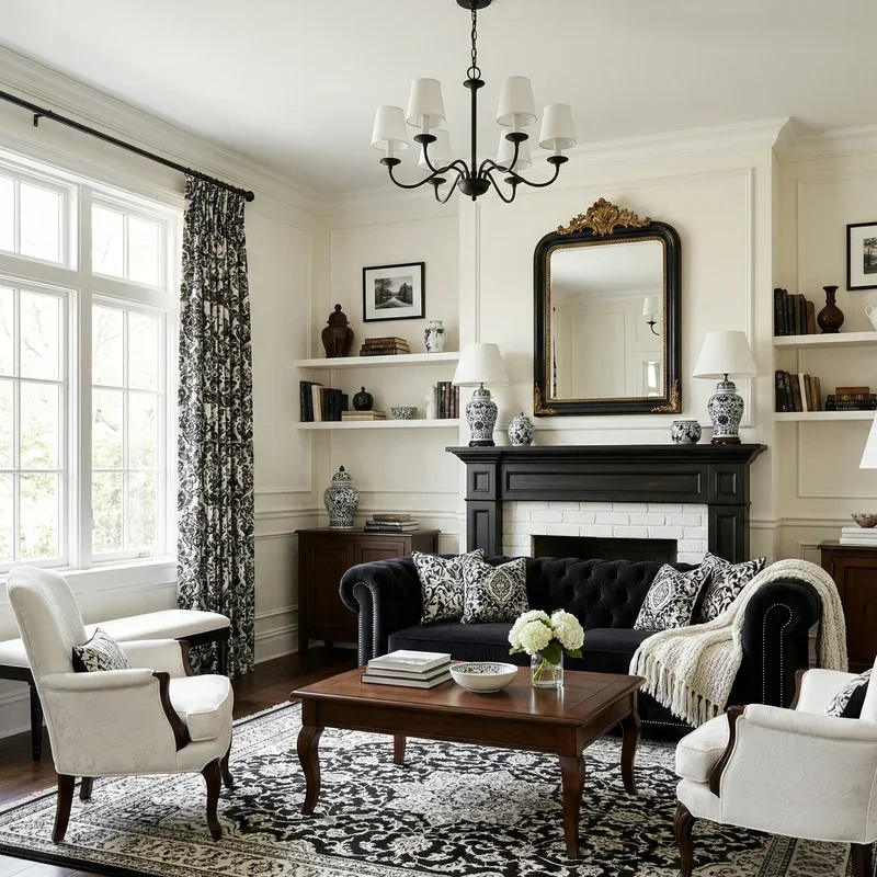 Black and White Living Room Ideas
