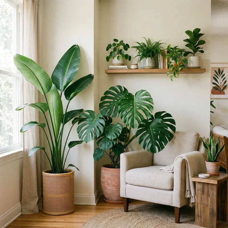 Indoor Plants Decoration Ideas for Living Room