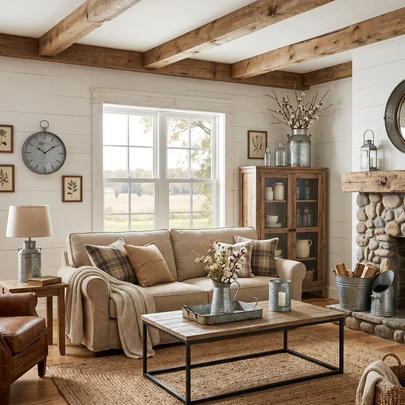 Rustic Farmhouse Living Room Ideas
