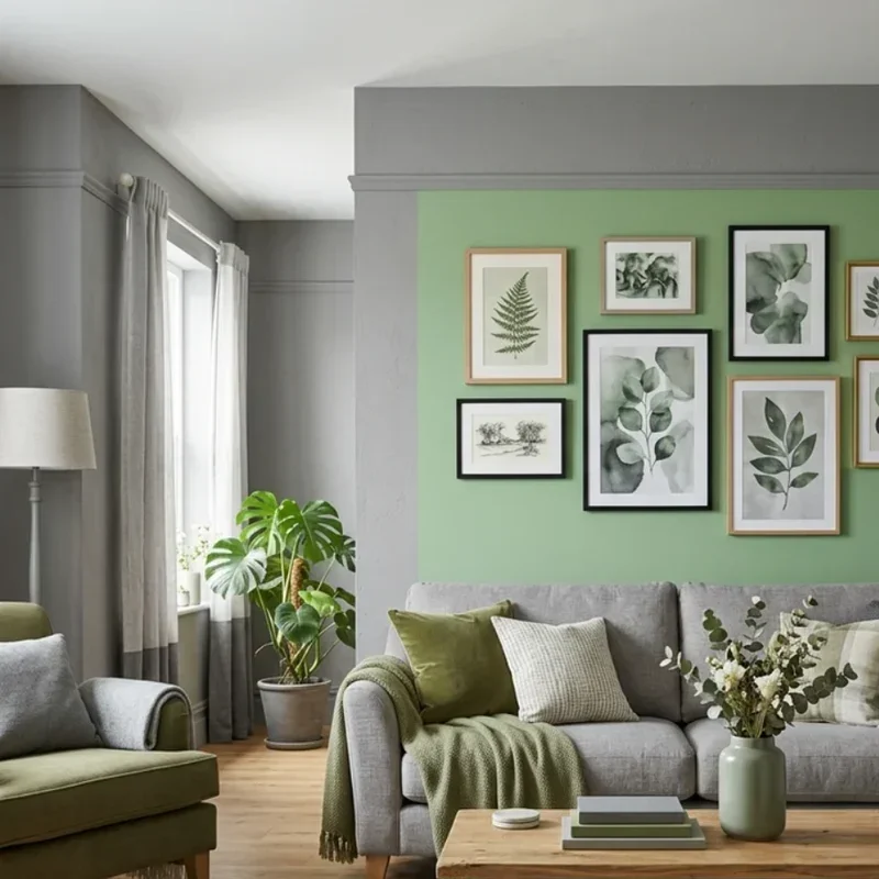 Green and Grey Living Room Ideas