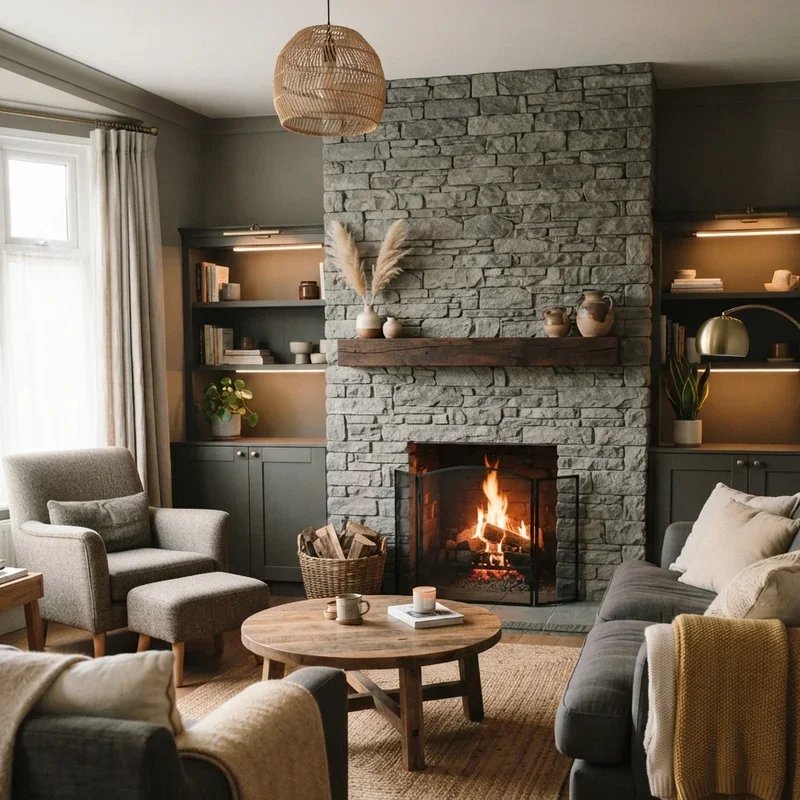 Warm Cozy Grey Living Room Ideas