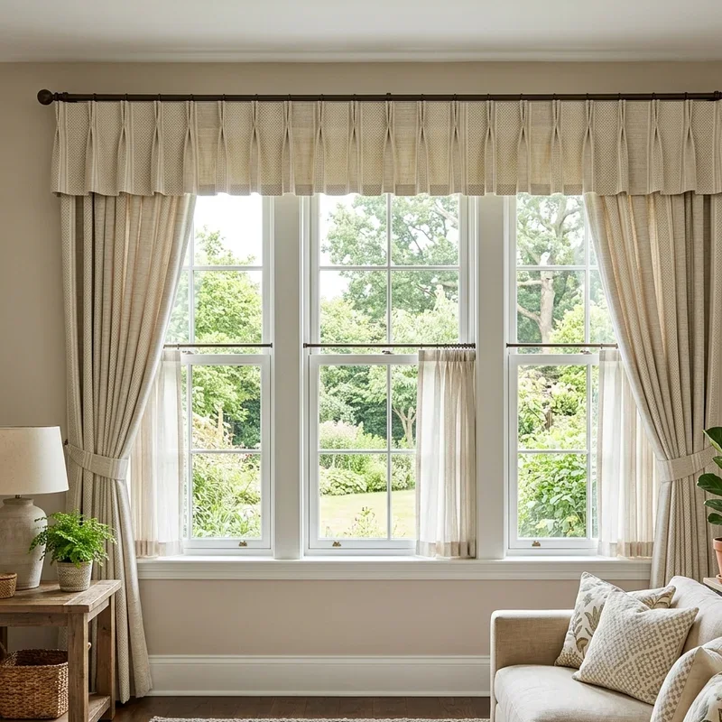 3 Window Living Room Curtain Ideas