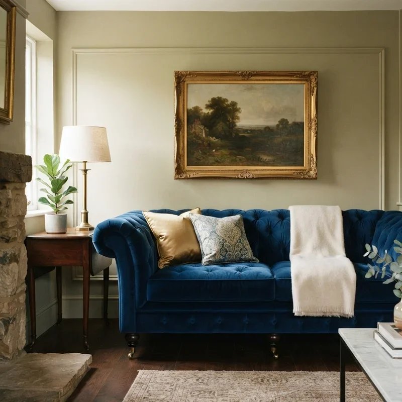 Blue Velvet Sofa Living Room Ideas