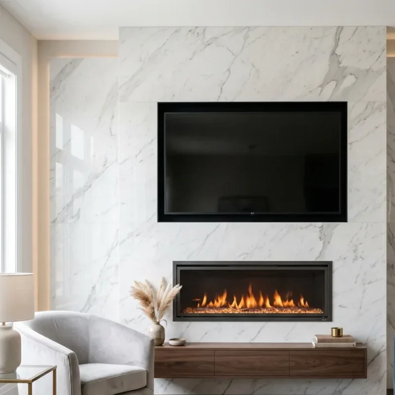 Electric Fireplace Ideas With TV Above
