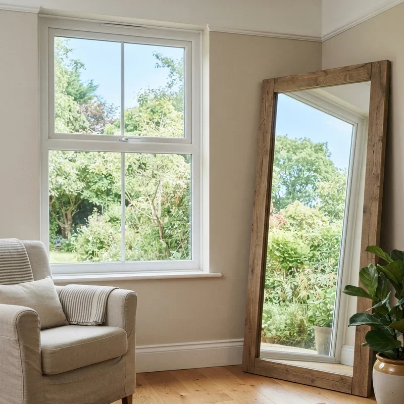 Living Room Floor Mirror Decorating Ideas