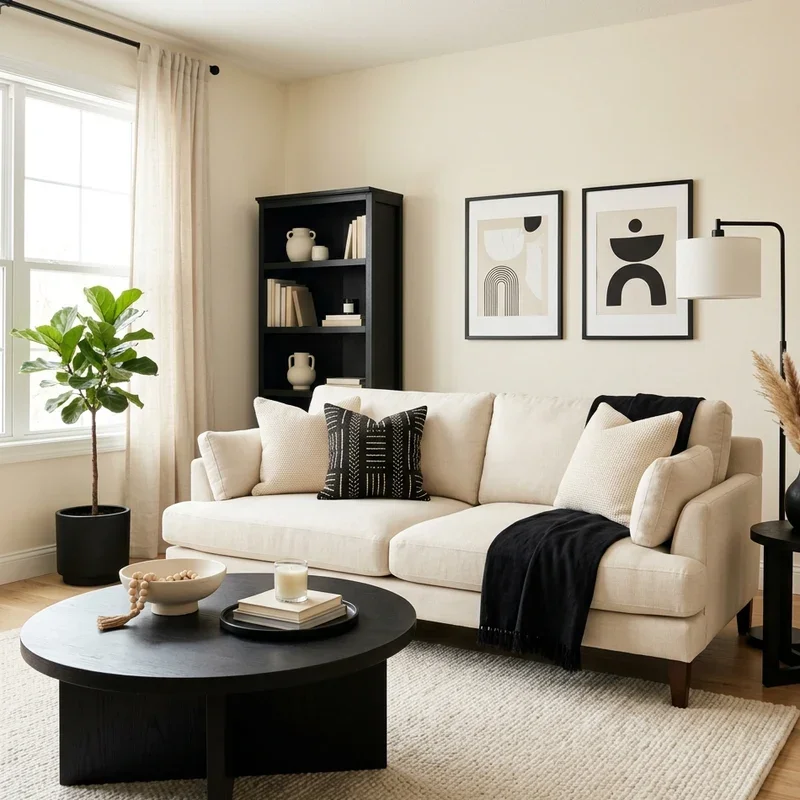 Black and Cream Living Room Ideas