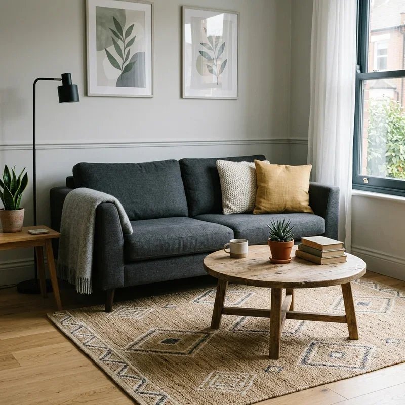 Dark Grey Couch Rug Ideas