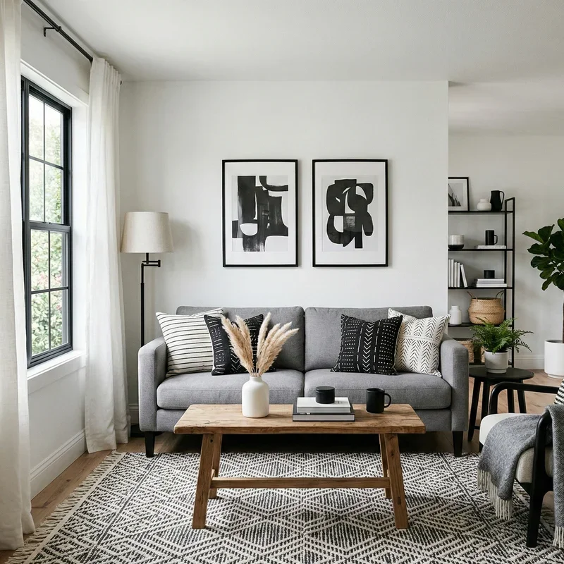 Black and White Living Room Ideas