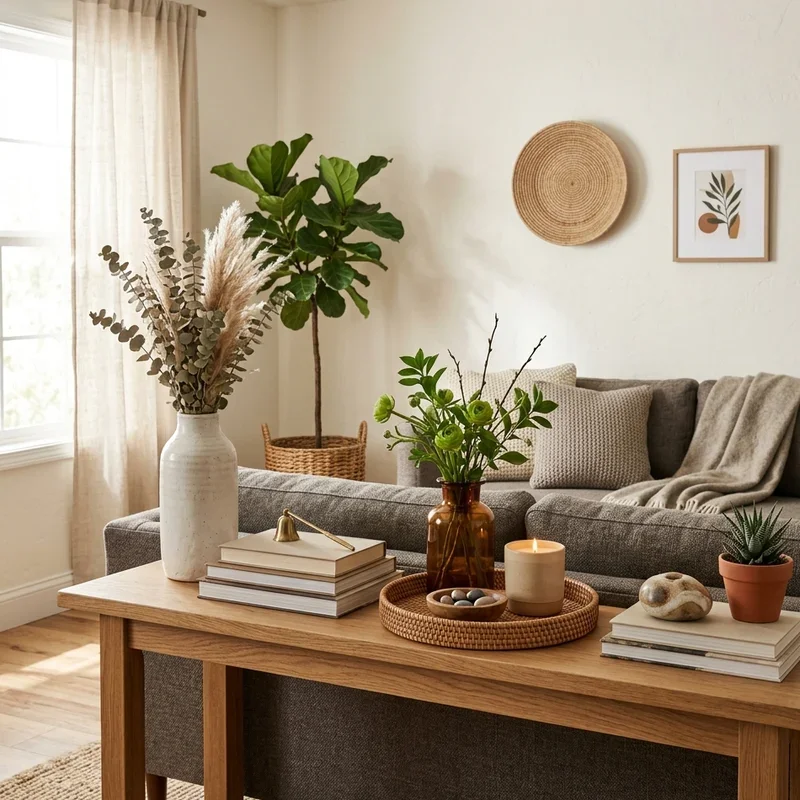 Living Room Sofa Table Decor Ideas