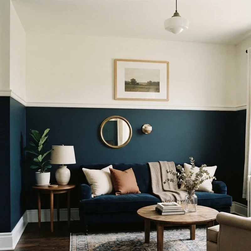 Two Tone Living Room Paint Ideas