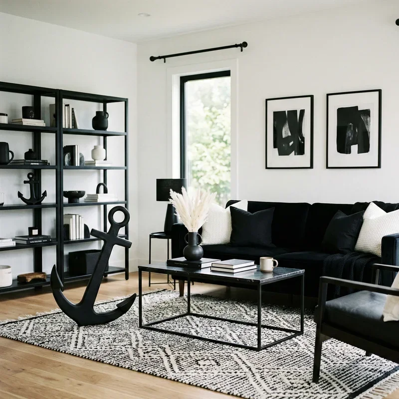 Black and White Living Room Ideas