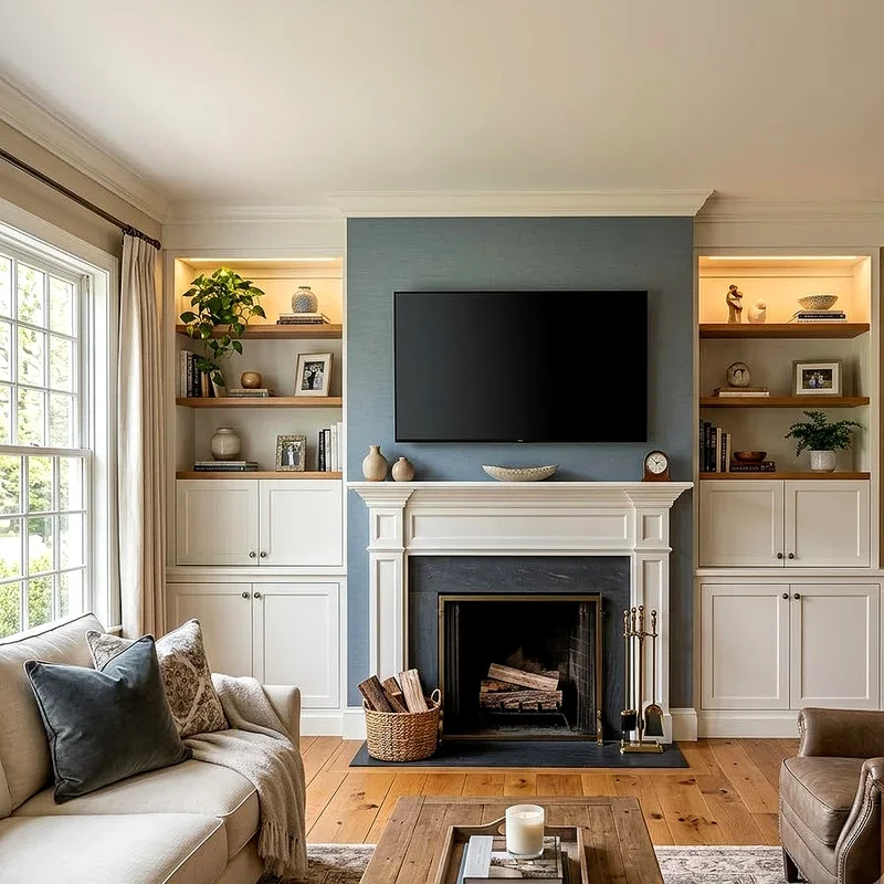 Living Room TV Over Fireplace Ideas
