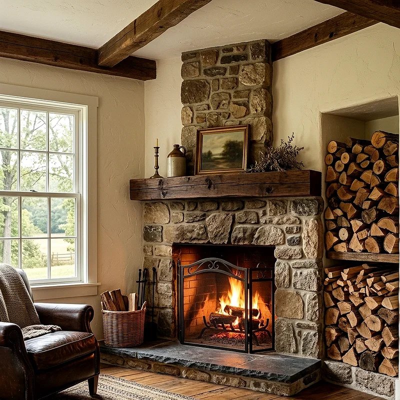 Farmhouse Corner Fireplace Ideas