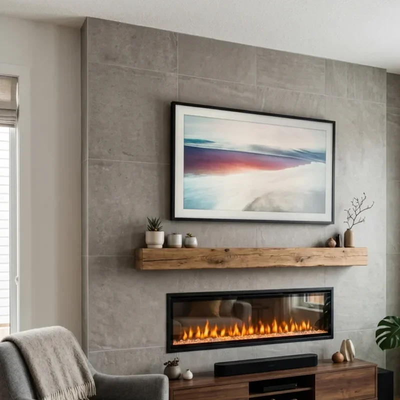 Electric Fireplace Ideas With TV Above